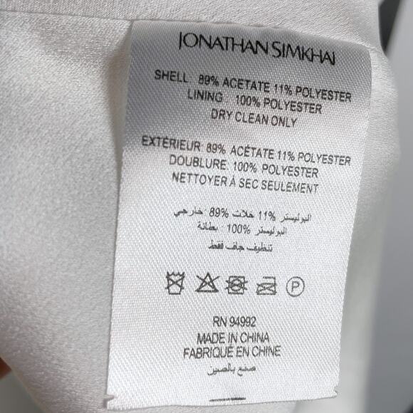 Jonathan Simkhai Nellie Slip Dress White Cowl Neck Sleeveless Midi Sz‎ 0 - Picture 7 of 12